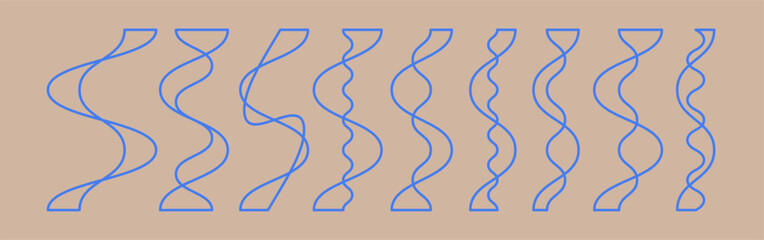 A set of abstracted waves. 3d vector illustration for business, science or technology.