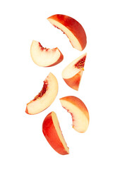 Falling Peach, cutout, full depth of field.