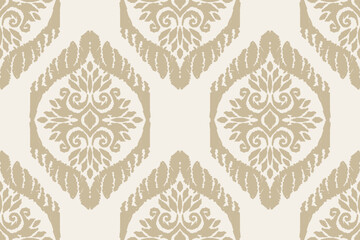 Ethnic ikat seamless pattern in tribal. Aztec geometric ethnic ornament print. Ikat pattern style. Design for background, wallpaper, illustration, fabric, clothing, carpet, textile, batik, embroidery.