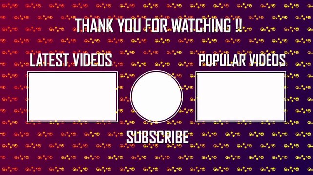 Animated online interface thanks viewers and prompts subscriptions on a vibrant background.