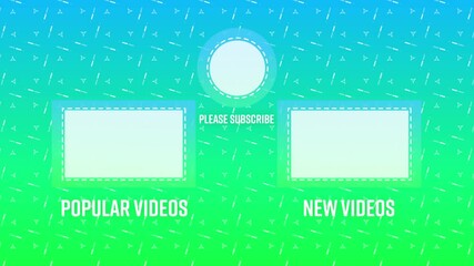Animated website interface prompts subscription and showcases videos on a dynamic background.