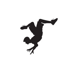 Parkour silhouette. Parkour vector design. Parkour jumping vector illustration.