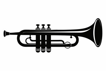 Trumpet silhouette vector, music instrument silhouette, Trumpet icon symbol vector illustration  © Trendy CraftSVG 