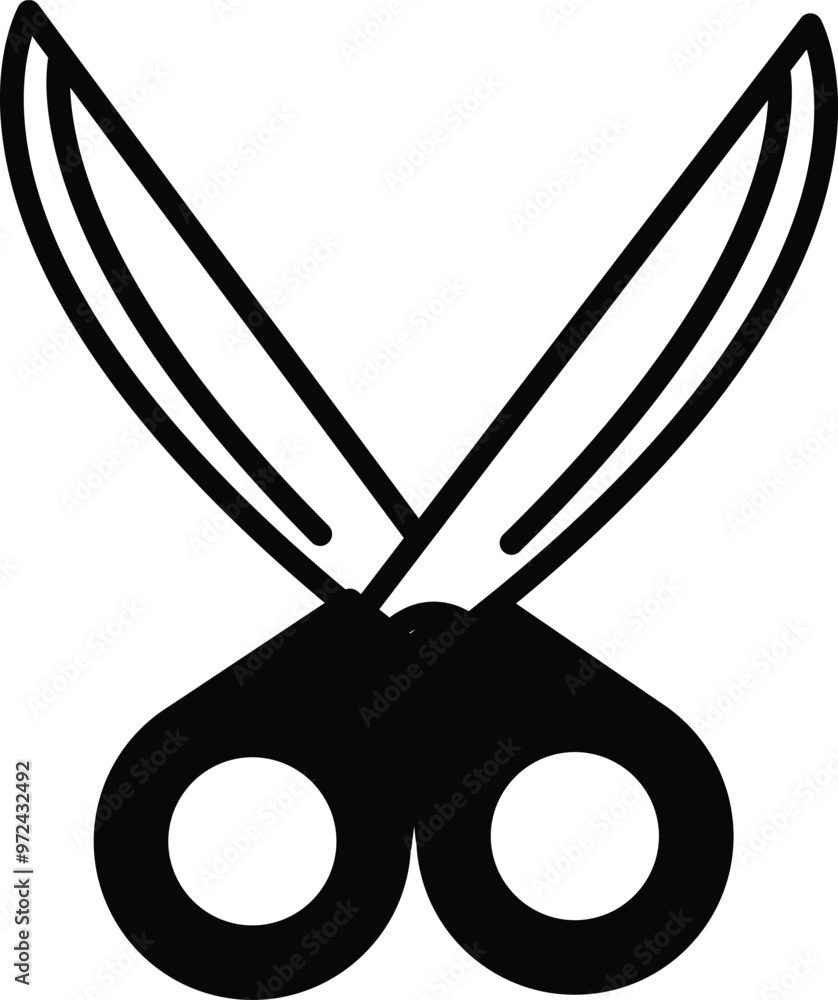 Poster a pair of scissors with a handle and a blade