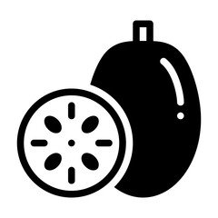 Jackfruit icon. vector icon with glyph style