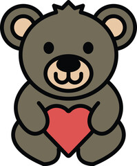Obraz premium A teddy bear with a heart on its chest