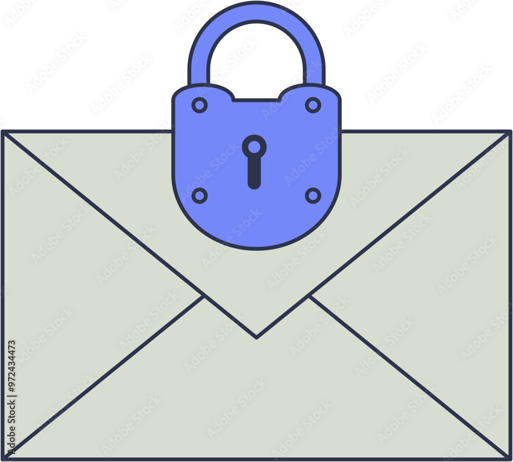 Poster an envelope with a padlock, symbolizing secure messaging or privacy.