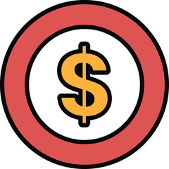 Obraz premium A circle with a dollar sign in the middle