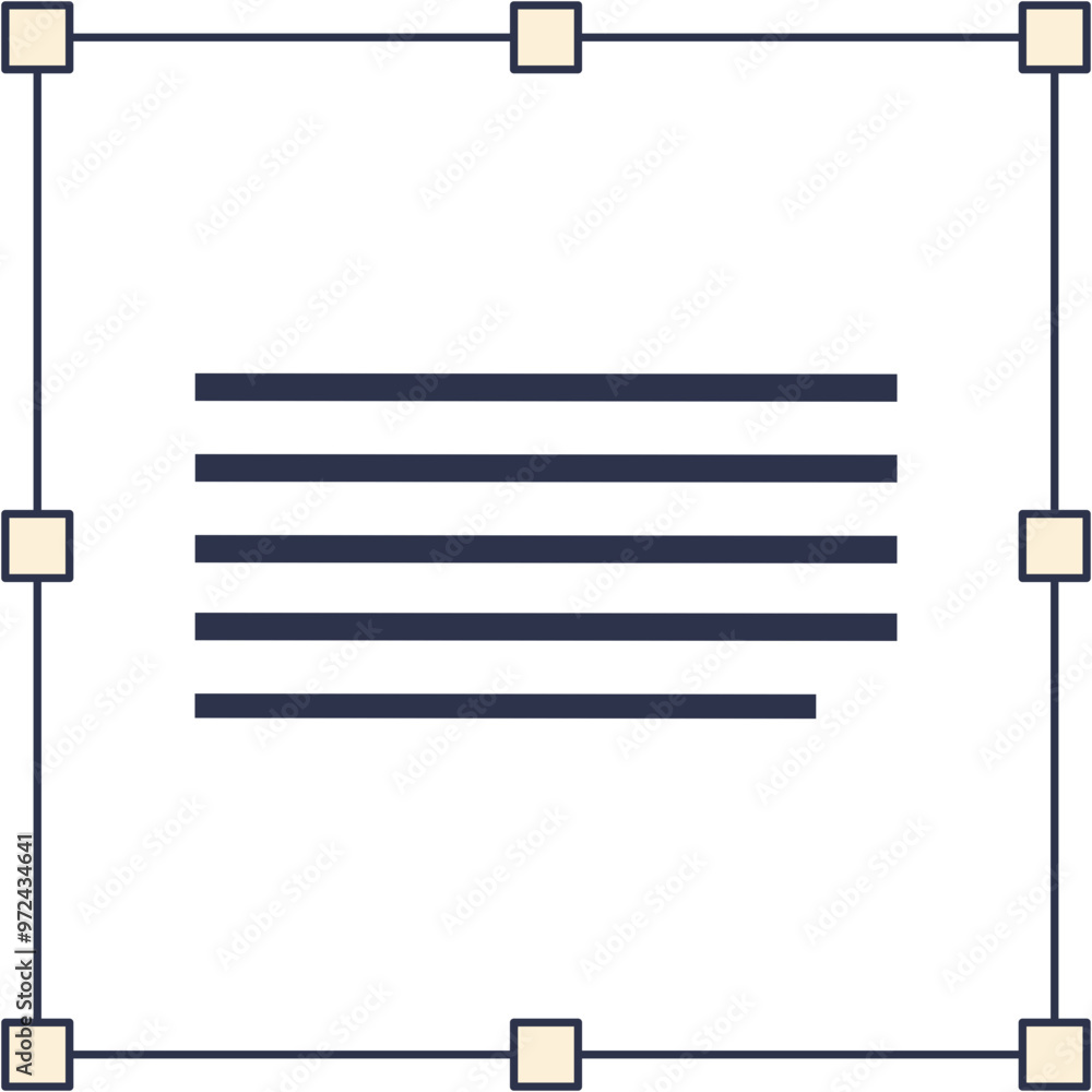 Poster a minimalist vector illustration of a textbox with placeholder text lines.