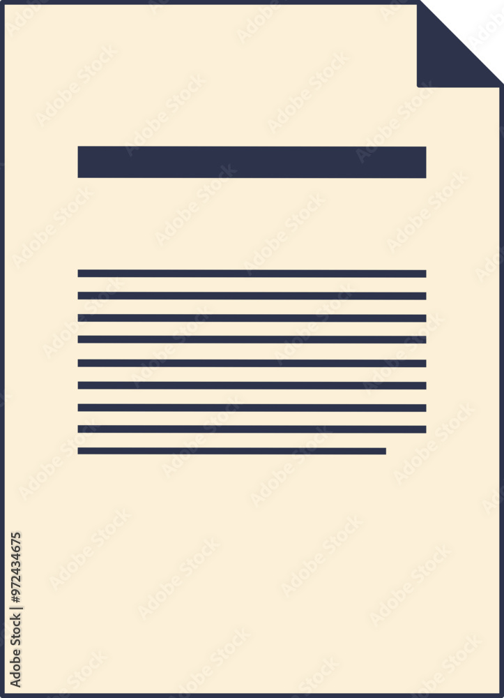 Poster iconic representation of a text document with lines symbolizing text content.