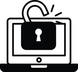 A laptop with a lock on it