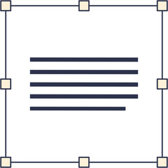 A minimalist vector illustration of a textbox with placeholder text lines.