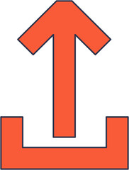 Orange upload arrow icon symbolizing data transfer or content sharing.