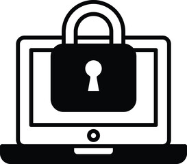 A laptop with a lock on it