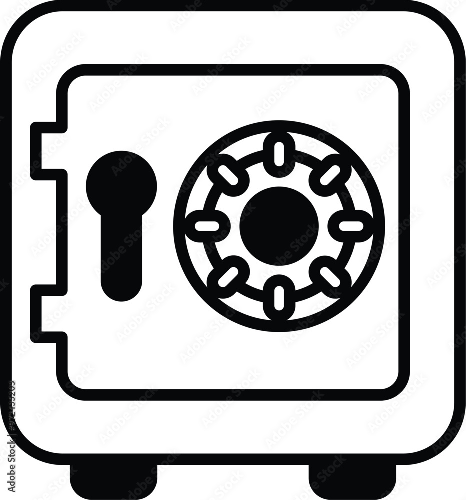 Poster a box with a knob and a circle with a dot in the middle