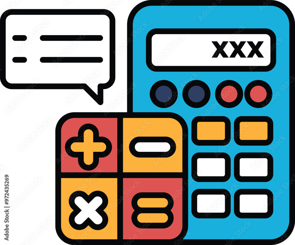 Poster a calculator with the number xxx on it
