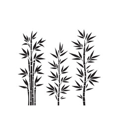 Naklejka premium Bamboo silhouette black on white background. Bamboo vector design.