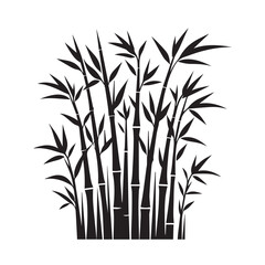 Fototapeta premium Bamboo silhouette black on white background. Bamboo vector design.