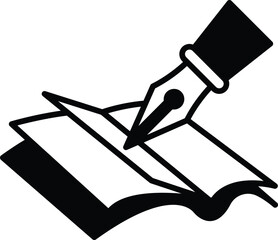 A pen is drawing on a piece of paper