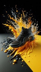 Naklejka premium background with a fire and footwear