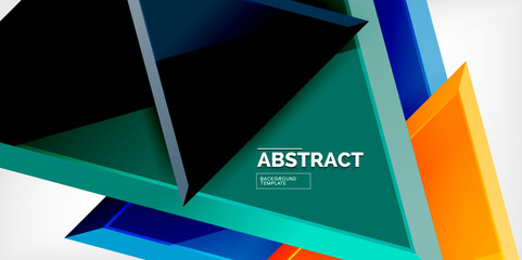 Abstract background - glossy triangles. Vector Illustration For Wallpaper, Banner, Background, Card, Book Illustration, landing page