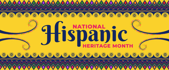 National Hispanic Heritage Month Horizontal Banner Template Vector Design