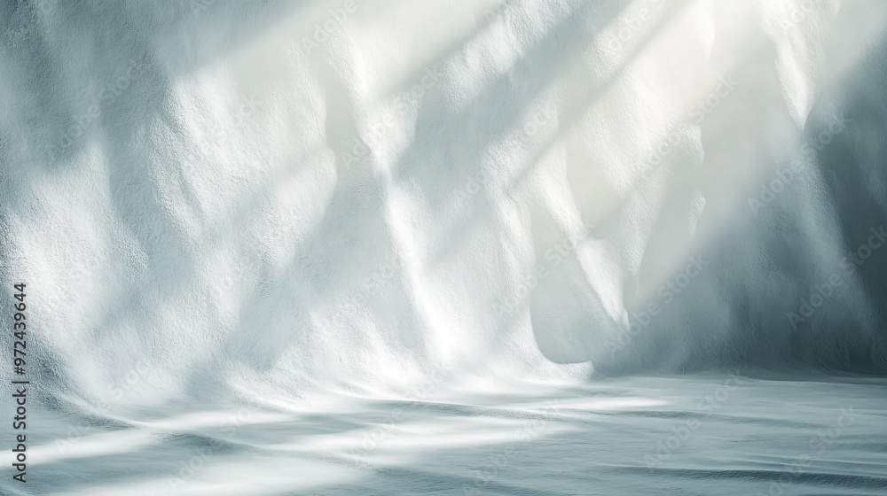 Aufkleber blurred overlay effect for photo and mockups. wall texture with organic drop diagonal shadow and ray