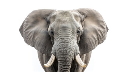 Obraz premium Elephant isolated on white background. Herbivorous mammal. Wildlife. Wild animal.