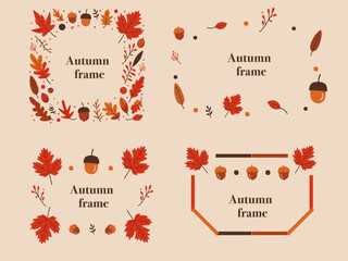 秋に使えるフレーム,秋,フレーム,イラスト,紅葉,ベクター