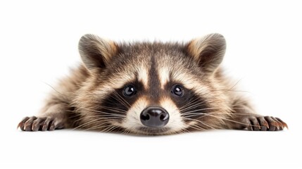 Obraz premium Raccoon isolated on white background. Wild mammal. Wild animal. Mammals.