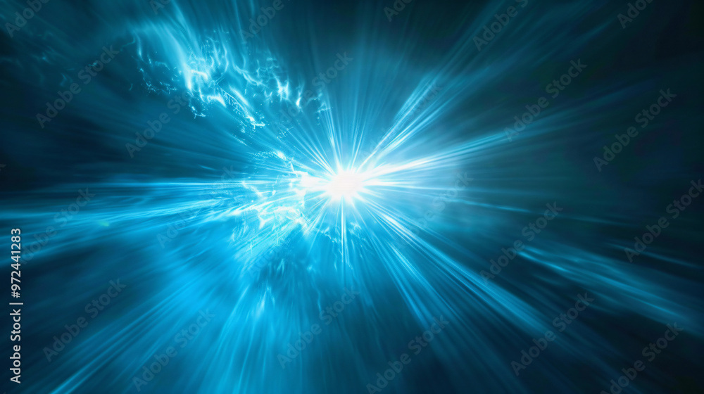 Aufkleber a stunning abstract image depicting a burst of light in a blue haze, creating a sense of energy and 