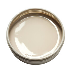 Circular Container Filled with Smooth, Creamy Cream or Paint.