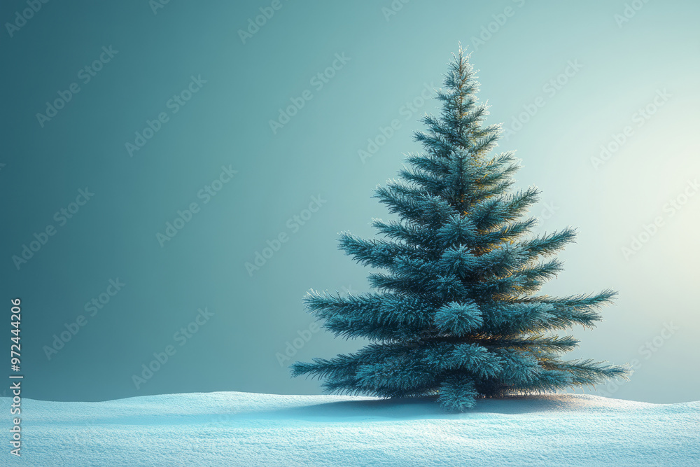 Poster a simple pine tree icon with block colors,