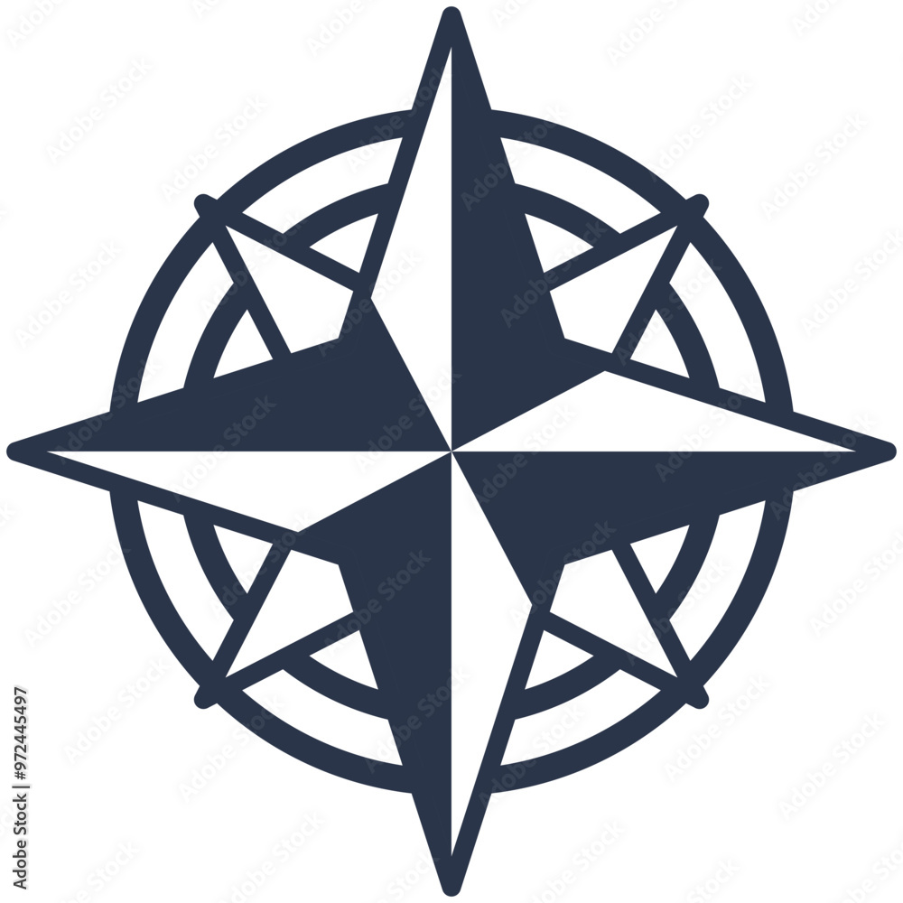 Wall mural compass vector icon
