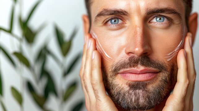 A man with a facial mask covering his face