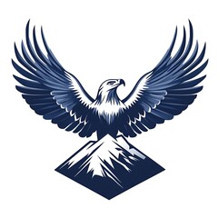 Obraz premium A Blue Eagle Soaring Over a Mountain Peak