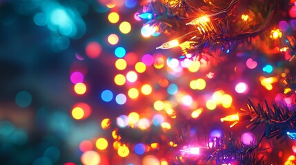 Christmas lights display with a heatmap overlay, warm colors marking the brightest areas and cooler tones in the darker sections. 4K hyperrealistic photo.