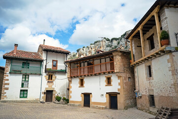Orbaneja Del Castillo village in ebro valley , Burgos province, Spain