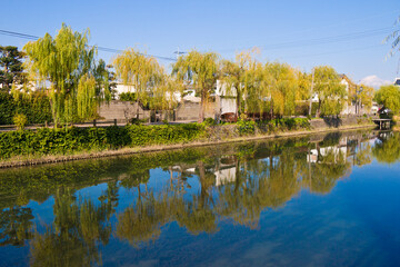 Obraz premium Yanagawa River Boat Tour in Fukuoka city,Kyushu, Japan. 