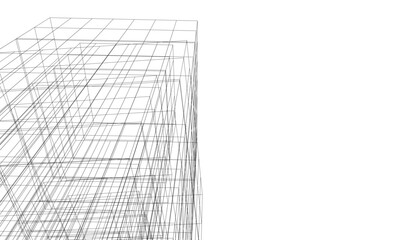 architecture 3d vector drawing