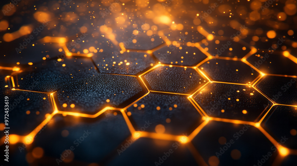 Poster a clean and modern background with a honeycomb pattern,