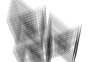 architecture 3d vector drawing