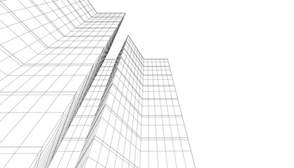 architecture 3d vector drawing