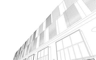 Fototapeta premium architecture 3d vector drawing