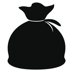 Sack Icon Silhouette Vector Design.
