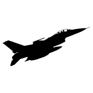 recommend clip art: Fighter aircraft Black silhouette on white background
