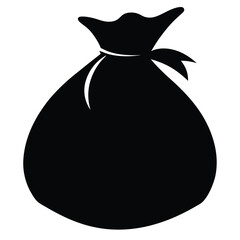 Sack Icon Silhouette Vector Design.