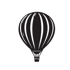 Obraz premium Hot air ballon vector silhouette. Hot air ballon logo, icon design. Hot air ballon illustration.