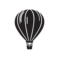 Fototapeta premium Hot air ballon vector silhouette. Hot air ballon logo, icon design. Hot air ballon illustration.
