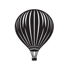 Obraz premium Hot air ballon vector silhouette. Hot air ballon logo, icon design. Hot air ballon illustration.